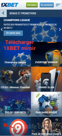Télécharger 1XBET miroir